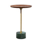 Pedestal Design Cocktail Table Brown Wood Top Marble Pedestal Coffee Table 15.7"L x 15.7"W x 23.6"H Green Round Clearhalo 'Coffee & Accent Tables' 'End & Side Tables' 'end_side_table' 'end_side_tables' 'furn' 'furn_end_side_tables' 'Furniture' 'furniture_end_side_table' 'Living Room Furniture' 5045845