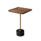 Pedestal Design Cocktail Table Brown Wood Top Marble Pedestal Coffee Table 15.7"L x 15.7"W x 23.6"H Black Square Clearhalo 'Coffee & Accent Tables' 'End & Side Tables' 'end_side_table' 'end_side_tables' 'furn' 'furn_end_side_tables' 'Furniture' 'furniture_end_side_table' 'Living Room Furniture' 5045847