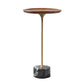 Pedestal Design Cocktail Table Brown Wood Top Marble Pedestal Coffee Table 15.7"L x 15.7"W x 27.6"H Black Round Clearhalo 'Coffee & Accent Tables' 'End & Side Tables' 'end_side_table' 'end_side_tables' 'furn' 'furn_end_side_tables' 'Furniture' 'furniture_end_side_table' 'Living Room Furniture' 5045851