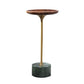 Pedestal Design Cocktail Table Brown Wood Top Marble Pedestal Coffee Table 12"L x 12"W x 24"H Green Round Clearhalo 'Coffee & Accent Tables' 'End & Side Tables' 'end_side_table' 'end_side_tables' 'furn' 'furn_end_side_tables' 'Furniture' 'furniture_end_side_table' 'Living Room Furniture' 5045852