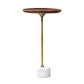 Pedestal Design Cocktail Table Brown Wood Top Marble Pedestal Coffee Table 15.7"L x 15.7"W x 27.6"H White Round Clearhalo 'Coffee & Accent Tables' 'End & Side Tables' 'end_side_table' 'end_side_tables' 'furn' 'furn_end_side_tables' 'Furniture' 'furniture_end_side_table' 'Living Room Furniture' 5045853