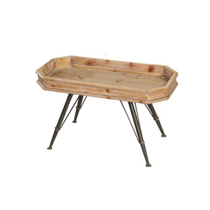 French Country Style Cocktail Table Solid Wood with White/black Metal Base Coffee Table Green Clearhalo 'Coffee & Accent Tables' 'End & Side Tables' 'end_side_table' 'end_side_tables' 'furn' 'furn_end_side_tables' 'Furniture' 'furniture_end_side_table' 'Living Room Furniture' 5045868