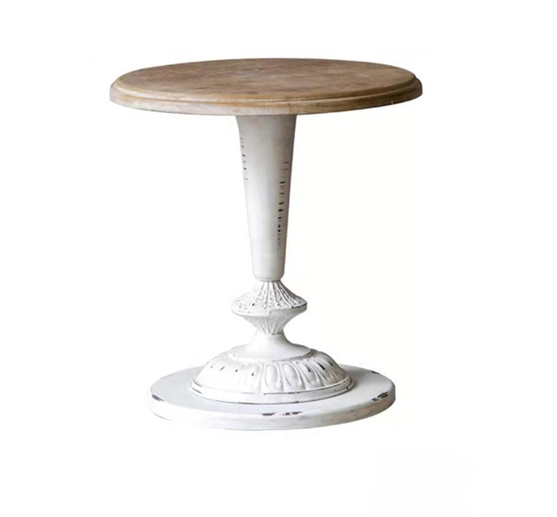 French Country Style Cocktail Table Solid Wood with White/black Metal Base Coffee Table Clearhalo 'Coffee & Accent Tables' 'End & Side Tables' 'end_side_table' 'end_side_tables' 'furn' 'furn_end_side_tables' 'Furniture' 'furniture_end_side_table' 'Living Room Furniture' 5045872