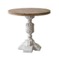 French Country Style Cocktail Table Solid Wood with White/black Metal Base Coffee Table 31.5"L x 31.5"W x 31.5"H White Clearhalo 'Coffee & Accent Tables' 'End & Side Tables' 'end_side_table' 'end_side_tables' 'furn' 'furn_end_side_tables' 'Furniture' 'furniture_end_side_table' 'Living Room Furniture' 5045873