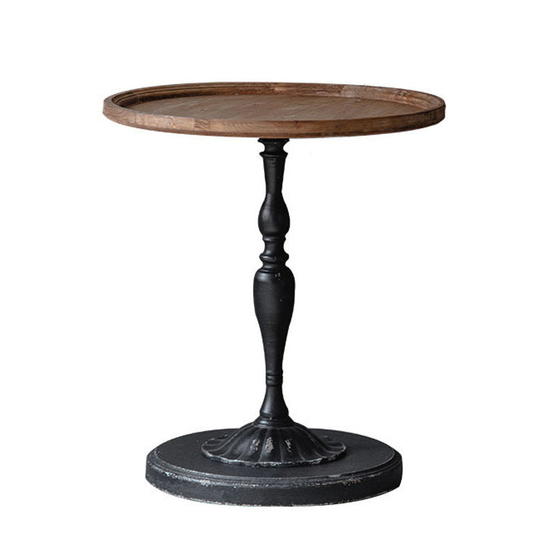 French Country Style Cocktail Table Solid Wood with White/black Metal Base Coffee Table 23"L x 23"W x 26"H Black Clearhalo 'Coffee & Accent Tables' 'End & Side Tables' 'end_side_table' 'end_side_tables' 'furn' 'furn_end_side_tables' 'Furniture' 'furniture_end_side_table' 'Living Room Furniture' 5045875