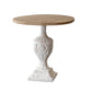 French Country Style Cocktail Table Solid Wood with White/black Metal Base Coffee Table 29.5"L x 29.5"W x 29.5"H White Clearhalo 'Coffee & Accent Tables' 'End & Side Tables' 'end_side_table' 'end_side_tables' 'furn' 'furn_end_side_tables' 'Furniture' 'furniture_end_side_table' 'Living Room Furniture' 5045876