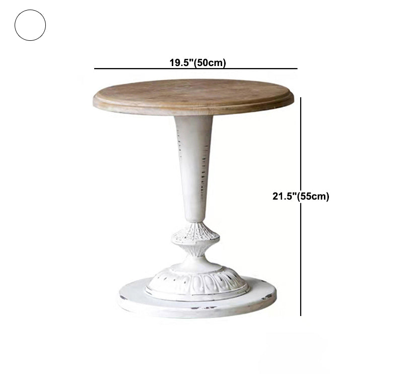 French Country Style Cocktail Table Solid Wood with White/black Metal Base Coffee Table Clearhalo 'Coffee & Accent Tables' 'End & Side Tables' 'end_side_table' 'end_side_tables' 'furn' 'furn_end_side_tables' 'Furniture' 'furniture_end_side_table' 'Living Room Furniture' 5045883