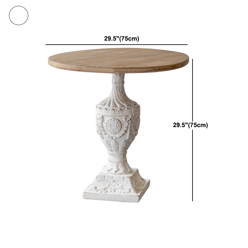 French Country Style Cocktail Table Solid Wood with White/black Metal Base Coffee Table Clearhalo 'Coffee & Accent Tables' 'End & Side Tables' 'end_side_table' 'end_side_tables' 'furn' 'furn_end_side_tables' 'Furniture' 'furniture_end_side_table' 'Living Room Furniture' 5045887