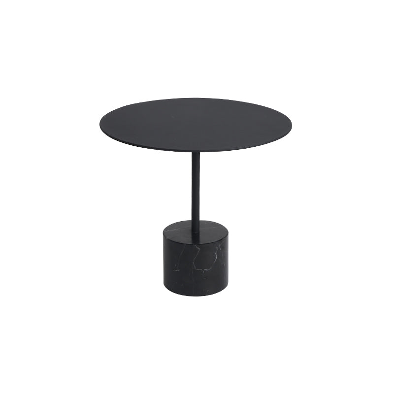 Marble Pedestal End Table Metal Black/ Gold Round Side End Table 18"L x 18"W x 16"H Black Clearhalo 'Coffee & Accent Tables' 'End & Side Tables' 'end_side_table' 'end_side_tables' 'furn' 'furn_end_side_tables' 'Furniture' 'furniture_end_side_table' 'Living Room Furniture' 5045896