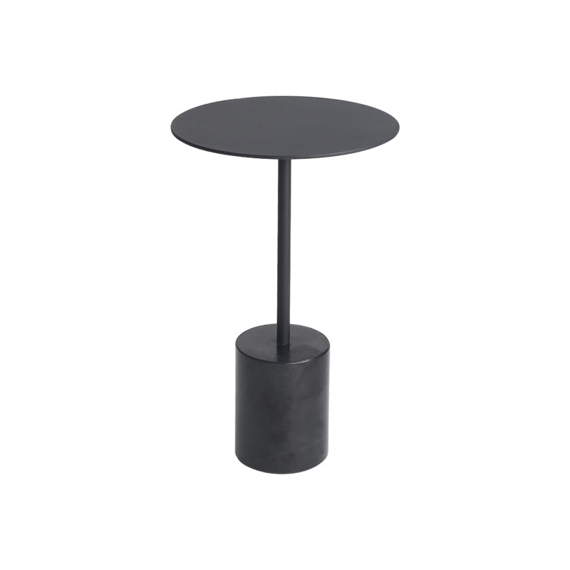 Marble Pedestal End Table Metal Black/ Gold Round Side End Table 13"L x 13"W x 26 "H Black Clearhalo 'Coffee & Accent Tables' 'End & Side Tables' 'end_side_table' 'end_side_tables' 'furn' 'furn_end_side_tables' 'Furniture' 'furniture_end_side_table' 'Living Room Furniture' 5045897