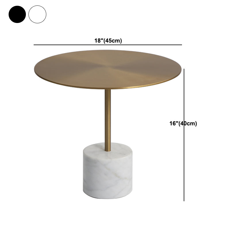 Marble Pedestal End Table Metal Black/ Gold Round Side End Table Clearhalo 'Coffee & Accent Tables' 'End & Side Tables' 'end_side_table' 'end_side_tables' 'furn' 'furn_end_side_tables' 'Furniture' 'furniture_end_side_table' 'Living Room Furniture' 5045904