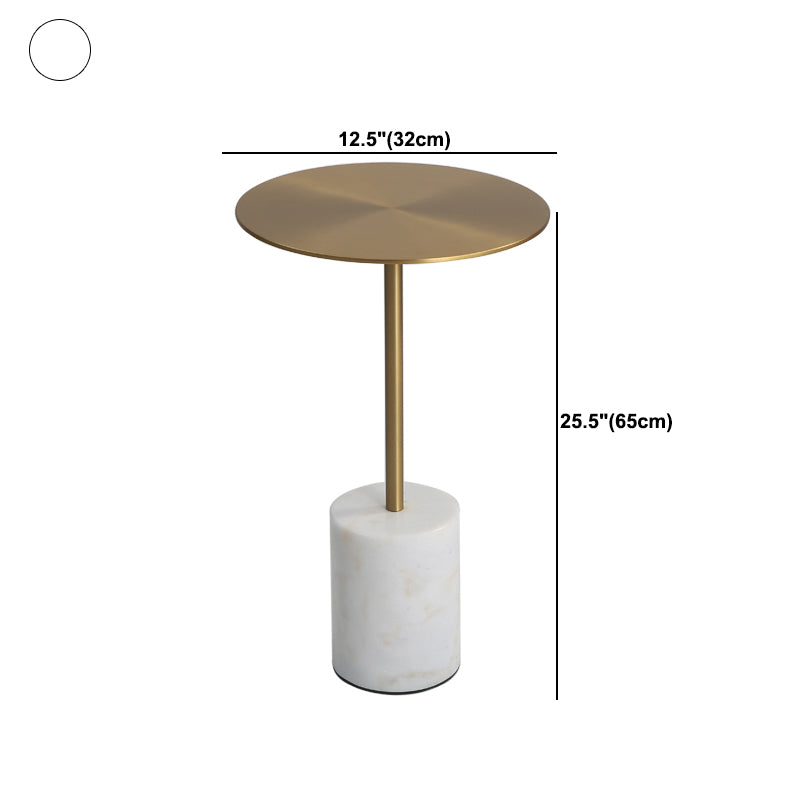 Marble Pedestal End Table Metal Black/ Gold Round Side End Table Clearhalo 'Coffee & Accent Tables' 'End & Side Tables' 'end_side_table' 'end_side_tables' 'furn' 'furn_end_side_tables' 'Furniture' 'furniture_end_side_table' 'Living Room Furniture' 5045905