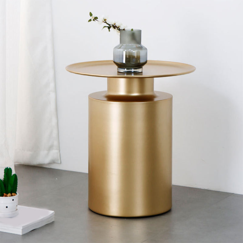 Metal Pedestal End Table Round Solid Color Side End Table for Living Room Clearhalo 'Coffee & Accent Tables' 'End & Side Tables' 'end_side_table' 'end_side_tables' 'furn' 'furn_end_side_tables' 'Furniture' 'furniture_end_side_table' 'Living Room Furniture' 5045908