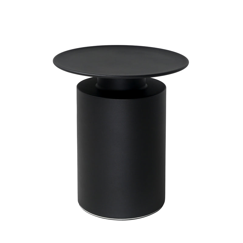 Metal Pedestal End Table Round Solid Color Side End Table for Living Room 18"L x 18"W x 20"H Black Clearhalo 'Coffee & Accent Tables' 'End & Side Tables' 'end_side_table' 'end_side_tables' 'furn' 'furn_end_side_tables' 'Furniture' 'furniture_end_side_table' 'Living Room Furniture' 5045921