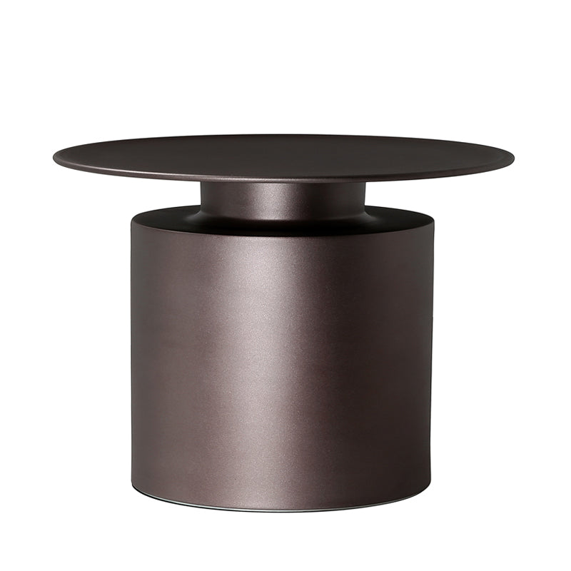 Metal Pedestal End Table Round Solid Color Side End Table for Living Room 26"L x 26"W x 16"H Brown Clearhalo 'Coffee & Accent Tables' 'End & Side Tables' 'end_side_table' 'end_side_tables' 'furn' 'furn_end_side_tables' 'Furniture' 'furniture_end_side_table' 'Living Room Furniture' 5045924