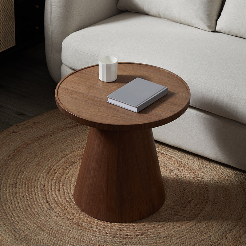 Nordic Style Cocktail Table Pine Material Multicolor Choice Round Coffee Table 23.6"L x 23.6"W x 27.6"H Dark Coffee Clearhalo 'Coffee & Accent Tables' 'End & Side Tables' 'end_side_table' 'end_side_tables' 'furn' 'furn_end_side_tables' 'Furniture' 'furniture_end_side_table' 'Living Room Furniture' 5045934