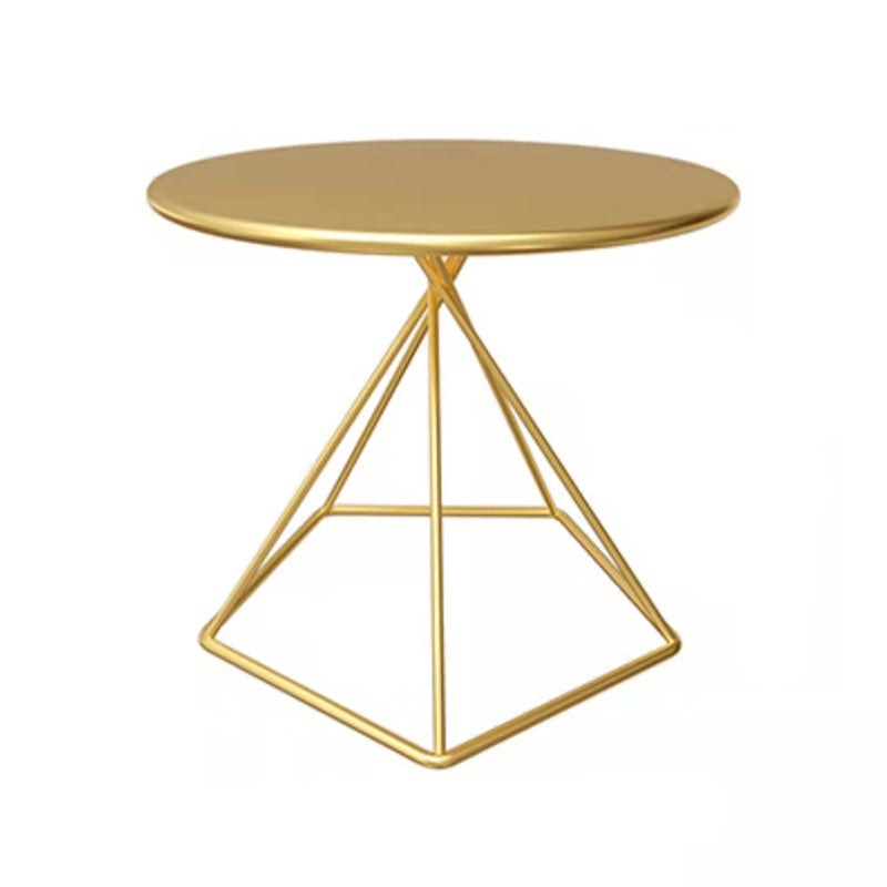 Metal Frame End Table Solid Color Round Side End Table for Living Room Gold 19.7"L x 19.7"W x 19.7"H Clearhalo 'Coffee & Accent Tables' 'End & Side Tables' 'end_side_table' 'Furniture' 'furniture_end_side_table' 'Living Room Furniture' 5045985