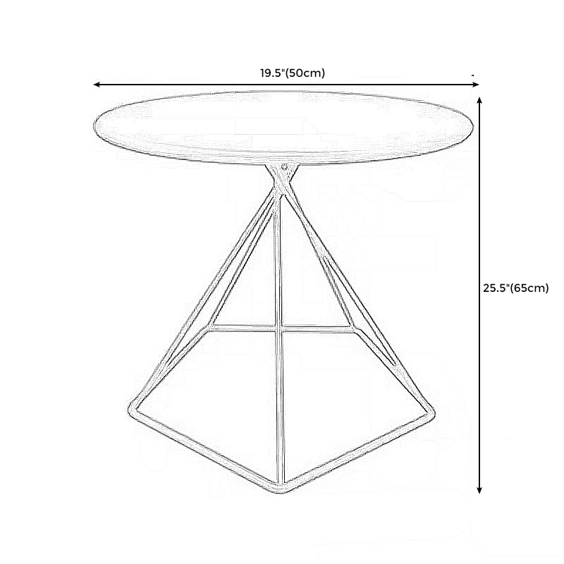 Metal Frame End Table Solid Color Round Side End Table for Living Room Clearhalo 'Coffee & Accent Tables' 'End & Side Tables' 'end_side_table' 'Furniture' 'furniture_end_side_table' 'Living Room Furniture' 5045987