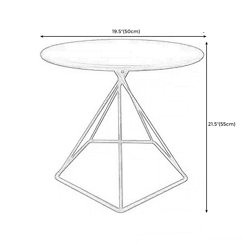 Metal Frame End Table Solid Color Round Side End Table for Living Room Clearhalo 'Coffee & Accent Tables' 'End & Side Tables' 'end_side_table' 'Furniture' 'furniture_end_side_table' 'Living Room Furniture' 5045989