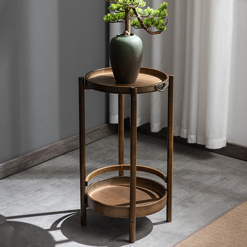 Wood End Table Round/Rectangular Side End Table with Storage 14"L x 14"W x 25.5"H Clearhalo 'Coffee & Accent Tables' 'End & Side Tables' 'end_side_table' 'end_side_tables' 'furn' 'furn_end_side_tables' 'Furniture' 'furniture_end_side_table' 'Living Room Furniture' 5045992
