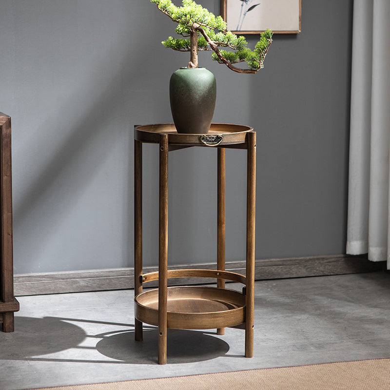Wood End Table Round/Rectangular Side End Table with Storage 12"L x 12"W x 26"H Clearhalo 'Coffee & Accent Tables' 'End & Side Tables' 'end_side_table' 'end_side_tables' 'furn' 'furn_end_side_tables' 'Furniture' 'furniture_end_side_table' 'Living Room Furniture' 5045993
