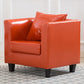 Arm Chair 28.3" L x25.5" W x25.9" H Solid Wood Frame Chair for Living Room Orange Faux Leather Clearhalo 'Accent Chairs' 'accent_chairs' 'Chairs & Seating' 'furn' 'furn_accent_chairs' 'Furniture' 'furniture_accent_chairs' 'Living Room Furniture' 5046015