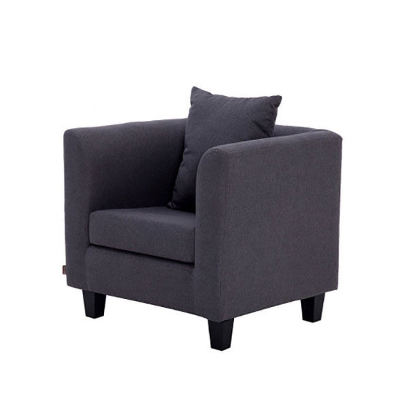 Arm Chair 28.3" L x25.5" W x25.9" H Solid Wood Frame Chair for Living Room Dark Gray Linen Clearhalo 'Accent Chairs' 'accent_chairs' 'Chairs & Seating' 'furn' 'furn_accent_chairs' 'Furniture' 'furniture_accent_chairs' 'Living Room Furniture' 5046018