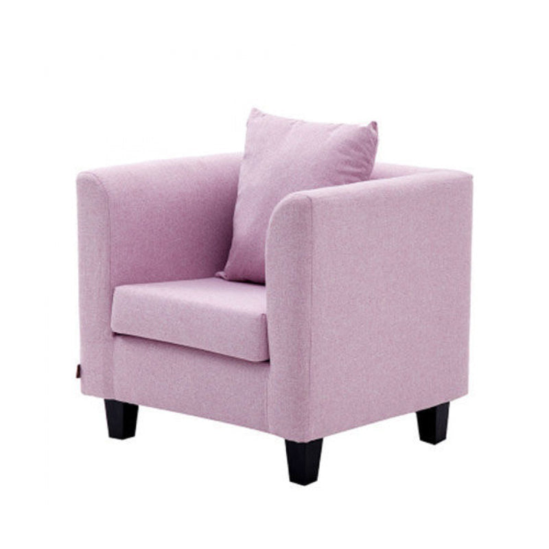 Arm Chair 28.3" L x25.5" W x25.9" H Solid Wood Frame Chair for Living Room Pink Linen Clearhalo 'Accent Chairs' 'accent_chairs' 'Chairs & Seating' 'furn' 'furn_accent_chairs' 'Furniture' 'furniture_accent_chairs' 'Living Room Furniture' 5046021