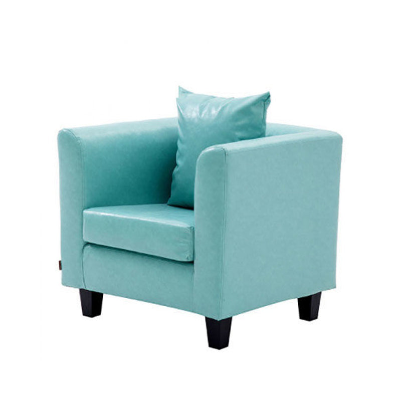 Arm Chair 28.3" L x25.5" W x25.9" H Solid Wood Frame Chair for Living Room Light Green Faux Leather Clearhalo 'Accent Chairs' 'accent_chairs' 'Chairs & Seating' 'furn' 'furn_accent_chairs' 'Furniture' 'furniture_accent_chairs' 'Living Room Furniture' 5046022