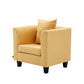 Arm Chair 28.3" L x25.5" W x25.9" H Solid Wood Frame Chair for Living Room Yellow Linen Clearhalo 'Accent Chairs' 'accent_chairs' 'Chairs & Seating' 'furn' 'furn_accent_chairs' 'Furniture' 'furniture_accent_chairs' 'Living Room Furniture' 5046023