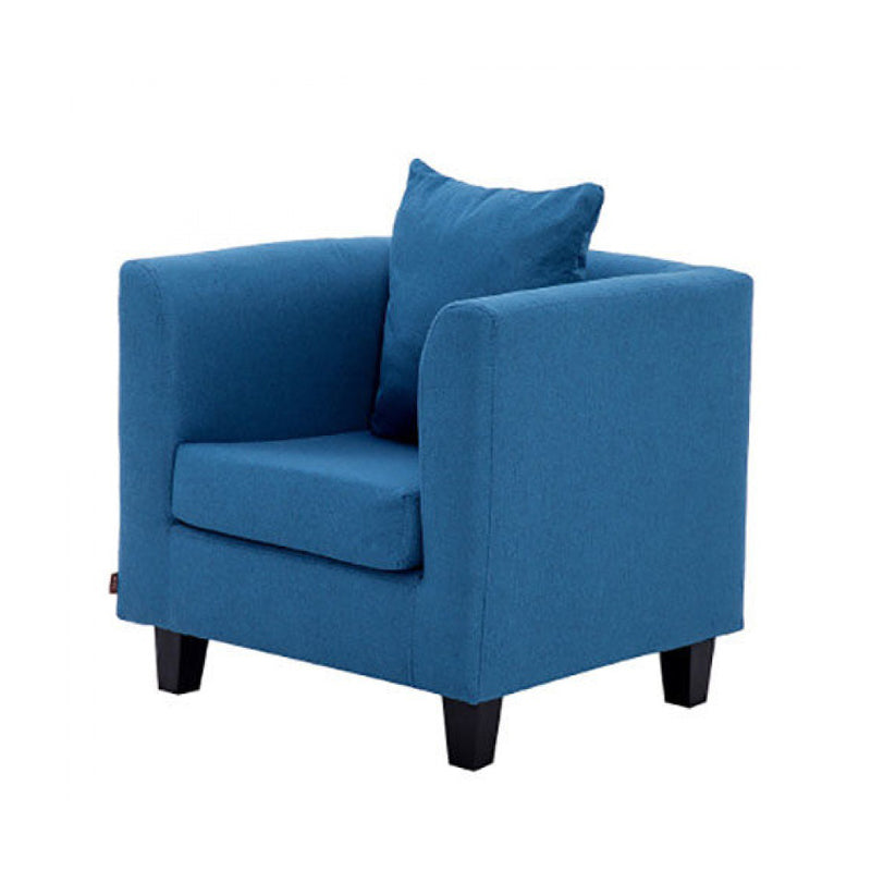 Arm Chair 28.3" L x25.5" W x25.9" H Solid Wood Frame Chair for Living Room Lake Blue Linen Clearhalo 'Accent Chairs' 'accent_chairs' 'Chairs & Seating' 'furn' 'furn_accent_chairs' 'Furniture' 'furniture_accent_chairs' 'Living Room Furniture' 5046029