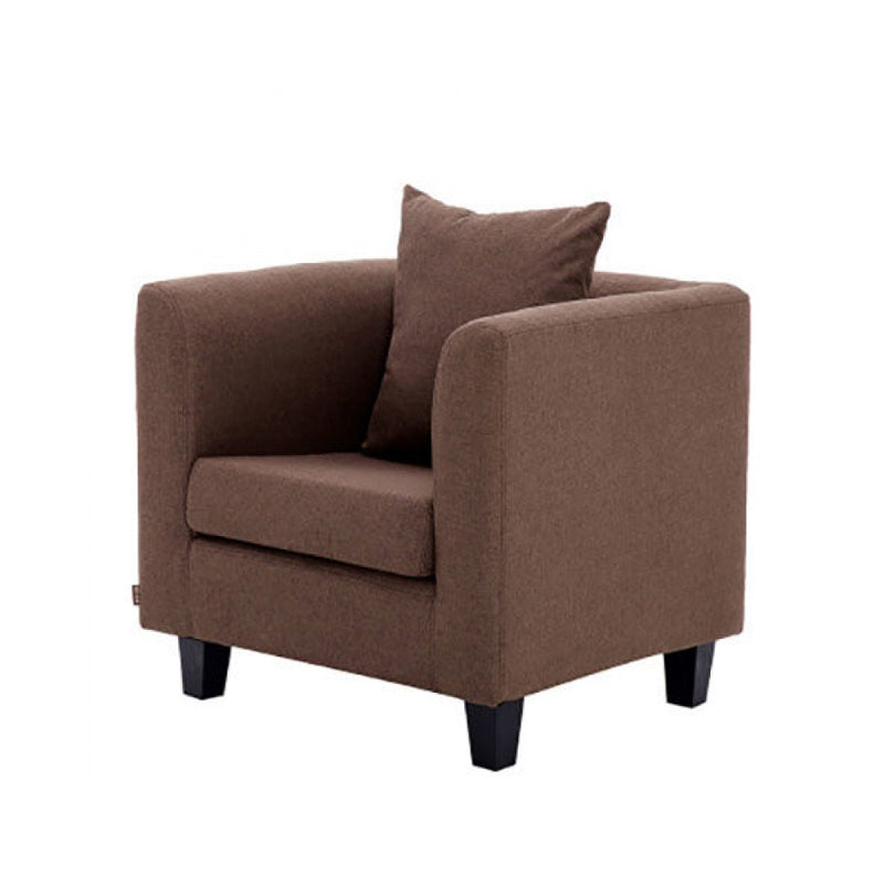 Arm Chair 28.3" L x25.5" W x25.9" H Solid Wood Frame Chair for Living Room Dark Coffee Linen Clearhalo 'Accent Chairs' 'accent_chairs' 'Chairs & Seating' 'furn' 'furn_accent_chairs' 'Furniture' 'furniture_accent_chairs' 'Living Room Furniture' 5046031