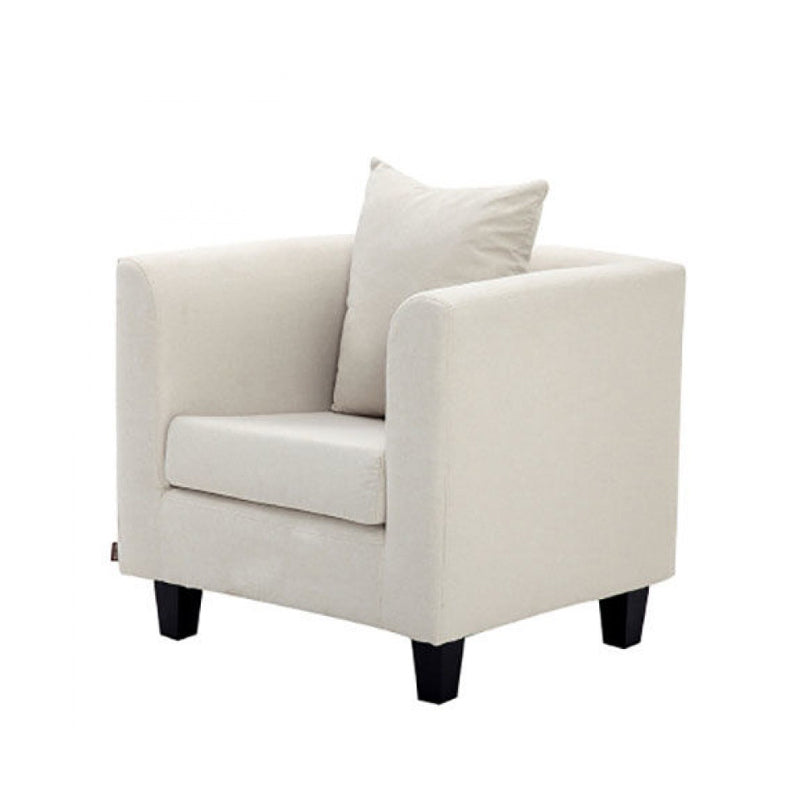 Arm Chair 28.3" L x25.5" W x25.9" H Solid Wood Frame Chair for Living Room Off-White Linen Clearhalo 'Accent Chairs' 'accent_chairs' 'Chairs & Seating' 'furn' 'furn_accent_chairs' 'Furniture' 'furniture_accent_chairs' 'Living Room Furniture' 5046033