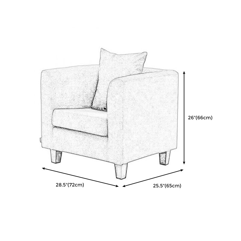 Arm Chair 28.3" L x25.5" W x25.9" H Solid Wood Frame Chair for Living Room Clearhalo 'Accent Chairs' 'accent_chairs' 'Chairs & Seating' 'furn' 'furn_accent_chairs' 'Furniture' 'furniture_accent_chairs' 'Living Room Furniture' 5046034