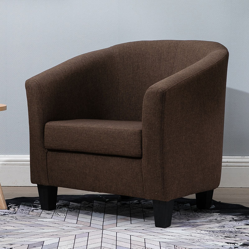 Linen Chair 28.3" L x 25.5" W x 28.3" H Removable Cushions Chair Dark Coffee Clearhalo 'Accent Chairs' 'accent_chairs' 'Chairs & Seating' 'furn' 'furn_accent_chairs' 'Furniture' 'furniture_accent_chairs' 'Living Room Furniture' 5046053