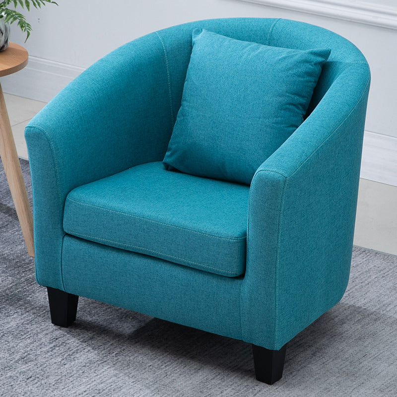 Linen Chair 28.3" L x 25.5" W x 28.3" H Removable Cushions Chair Sky Blue Clearhalo 'Accent Chairs' 'accent_chairs' 'Chairs & Seating' 'furn' 'furn_accent_chairs' 'Furniture' 'furniture_accent_chairs' 'Living Room Furniture' 5046054