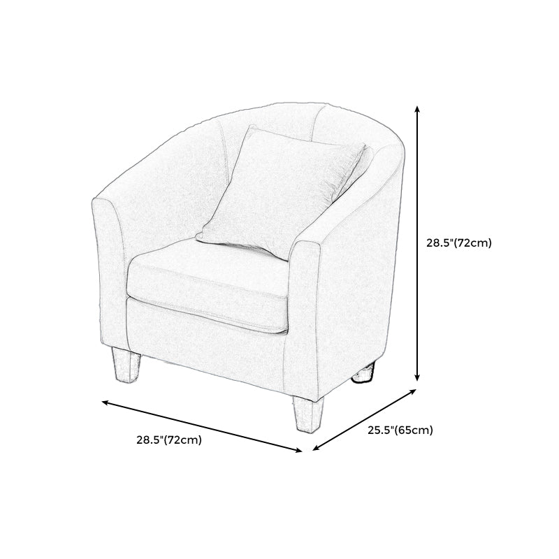 Linen Chair 28.3" L x 25.5" W x 28.3" H Removable Cushions Chair Clearhalo 'Accent Chairs' 'accent_chairs' 'Chairs & Seating' 'furn' 'furn_accent_chairs' 'Furniture' 'furniture_accent_chairs' 'Living Room Furniture' 5046067