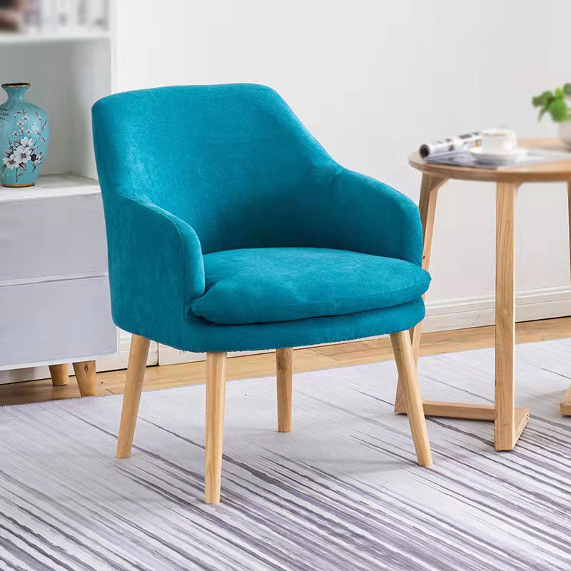 Linen Chair 23.65" L x25.5" W x29.9" H Removable Cushion Chair Sky Blue Clearhalo 'Accent Chairs' 'accent_chairs' 'Chairs & Seating' 'furn' 'furn_accent_chairs' 'Furniture' 'furniture_accent_chairs' 'Living Room Furniture' 5046069