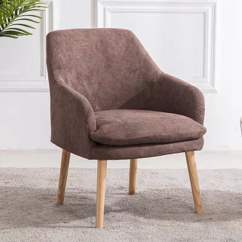 Linen Chair 23.65" L x25.5" W x29.9" H Removable Cushion Chair Coffee Clearhalo 'Accent Chairs' 'accent_chairs' 'Chairs & Seating' 'furn' 'furn_accent_chairs' 'Furniture' 'furniture_accent_chairs' 'Living Room Furniture' 5046070