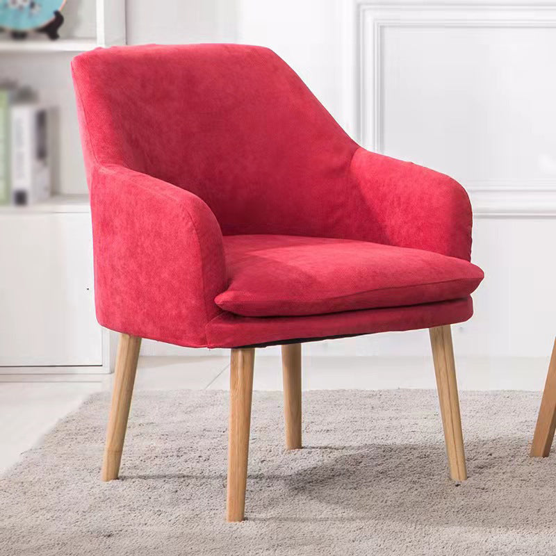 Linen Chair 23.65" L x25.5" W x29.9" H Removable Cushion Chair Orange Red Clearhalo 'Accent Chairs' 'accent_chairs' 'Chairs & Seating' 'furn' 'furn_accent_chairs' 'Furniture' 'furniture_accent_chairs' 'Living Room Furniture' 5046073