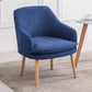 Linen Chair 23.65" L x25.5" W x29.9" H Removable Cushion Chair Royal Blue Clearhalo 'Accent Chairs' 'accent_chairs' 'Chairs & Seating' 'furn' 'furn_accent_chairs' 'Furniture' 'furniture_accent_chairs' 'Living Room Furniture' 5046074