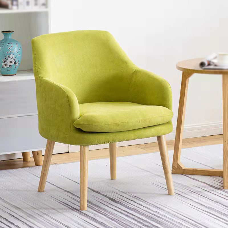 Linen Chair 23.65" L x25.5" W x29.9" H Removable Cushion Chair Dark Army Green Clearhalo 'Accent Chairs' 'accent_chairs' 'Chairs & Seating' 'furn' 'furn_accent_chairs' 'Furniture' 'furniture_accent_chairs' 'Living Room Furniture' 5046075