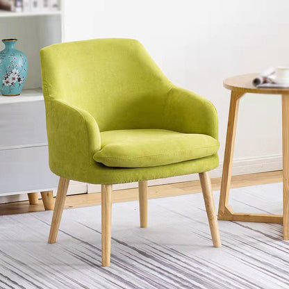 Linen Chair 23.65" L x25.5" W x29.9" H Removable Cushion Chair Dark Army Green Clearhalo 'Accent Chairs' 'accent_chairs' 'Chairs & Seating' 'furn' 'furn_accent_chairs' 'Furniture' 'furniture_accent_chairs' 'Living Room Furniture' 5046075