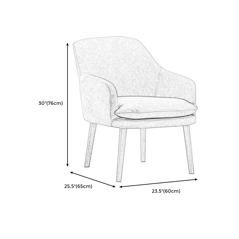 Linen Chair 23.65" L x25.5" W x29.9" H Removable Cushion Chair Clearhalo 'Accent Chairs' 'accent_chairs' 'Chairs & Seating' 'furn' 'furn_accent_chairs' 'Furniture' 'furniture_accent_chairs' 'Living Room Furniture' 5046079