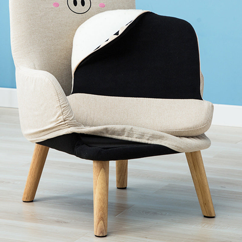 Linen Chair 18.5" L x19.6" W x28.3" H Arms Included Chair for Living Room Clearhalo 'Accent Chairs' 'accent_chairs' 'Chairs & Seating' 'Furniture' 'furniture_accent_chairs' 'Living Room Furniture' 5046086