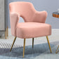 Armchair Chair 23.6" L x23.6" W x30.7" H Chair with Basic Four Legs Velvet Pink Clearhalo 'Accent Chairs' 'accent_chairs' 'Chairs & Seating' 'Furniture' 'furniture_accent_chairs' 'Living Room Furniture' 5046094