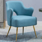 Armchair Chair 23.6" L x23.6" W x30.7" H Chair with Basic Four Legs Faux Leather Blue Clearhalo 'Accent Chairs' 'accent_chairs' 'Chairs & Seating' 'Furniture' 'furniture_accent_chairs' 'Living Room Furniture' 5046097
