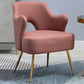 Armchair Chair 23.6" L x23.6" W x30.7" H Chair with Basic Four Legs Faux Leather Dusty Pink Clearhalo 'Accent Chairs' 'accent_chairs' 'Chairs & Seating' 'Furniture' 'furniture_accent_chairs' 'Living Room Furniture' 5046104