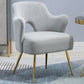 Armchair Chair 23.6" L x23.6" W x30.7" H Chair with Basic Four Legs Velvet Light Gray Clearhalo 'Accent Chairs' 'accent_chairs' 'Chairs & Seating' 'Furniture' 'furniture_accent_chairs' 'Living Room Furniture' 5046106