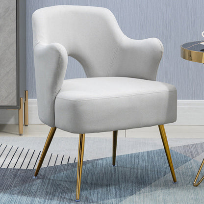 Armchair Chair 23.6" L x23.6" W x30.7" H Chair with Basic Four Legs Faux Leather Light Gray Clearhalo 'Accent Chairs' 'accent_chairs' 'Chairs & Seating' 'Furniture' 'furniture_accent_chairs' 'Living Room Furniture' 5046108